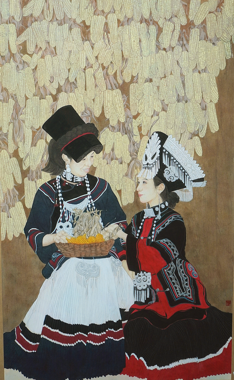 6.孙文慧 《彝家》 90x150cm  中国画  本科生.jpg