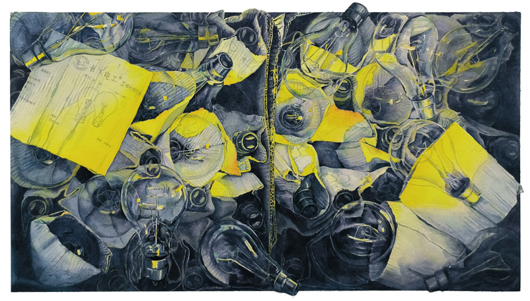 3.朱丹旭，《璀璨》，40cmx75cm，水彩画 研究生.jpg