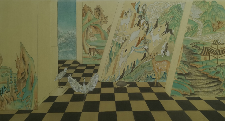 7.晏忆茹    梦游敦煌 73x132cm   中国画  本科生.jpg