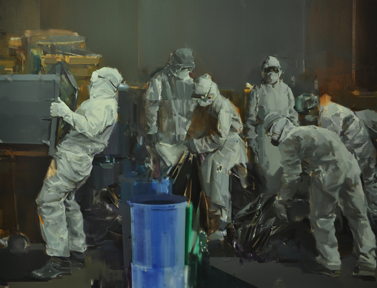 1. 樊磊《夜幕下的城市守护者》  油画.jpg